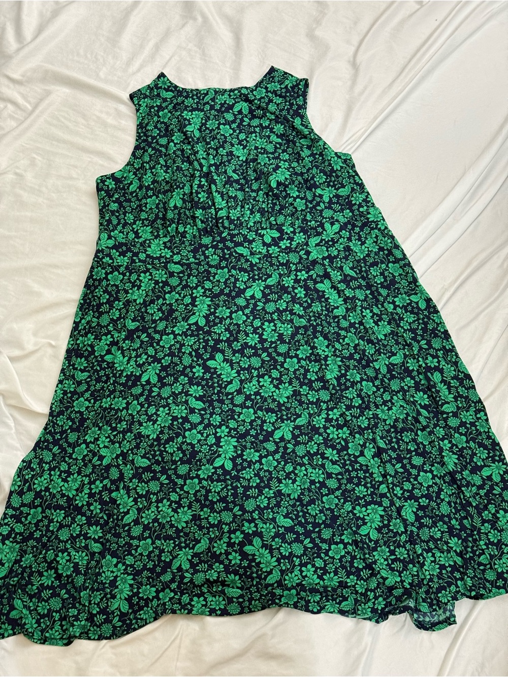 London Times Size 24W Green Floral Midi Dress